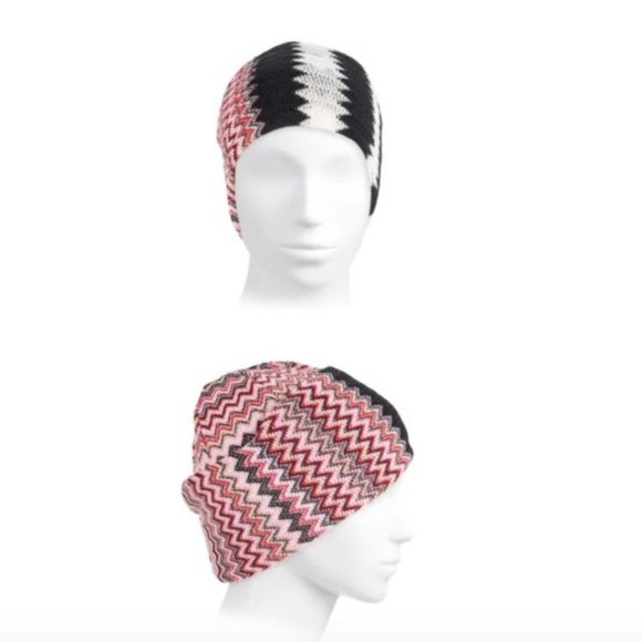 ADORABLE Missoni Print Beanie in Pink and Red NEW AUTHENTIC